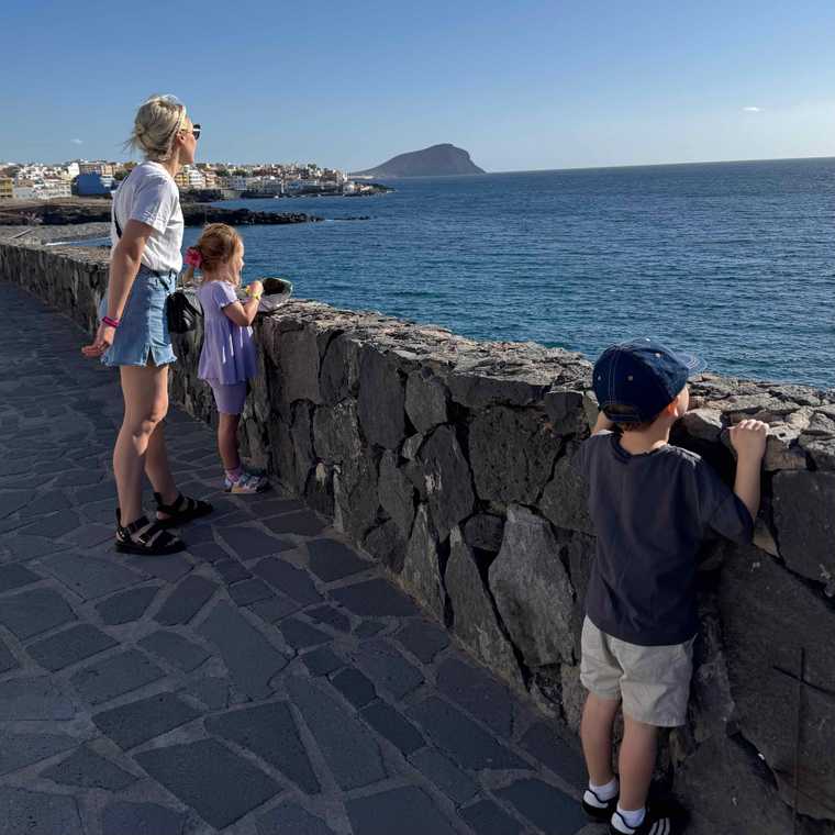 Steph, Jack and Ruby in Tenerife.